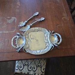 Crab Platter And Spoons