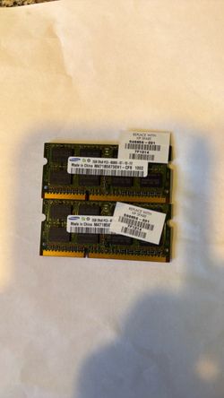 Samsung 2GB PC3-8500 SO-DIMM RAM — Lot of 2