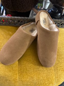 UGG Women's Suede Elea Slip-On Slipper/Clog, Size 10 US (Chestnut Brown)