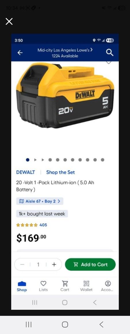 20 Volt Dewalt 5ah Battery 