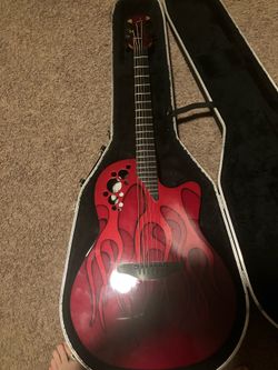 Ovation GCXT USA Red Flame Acoustic /Electric Hard  case