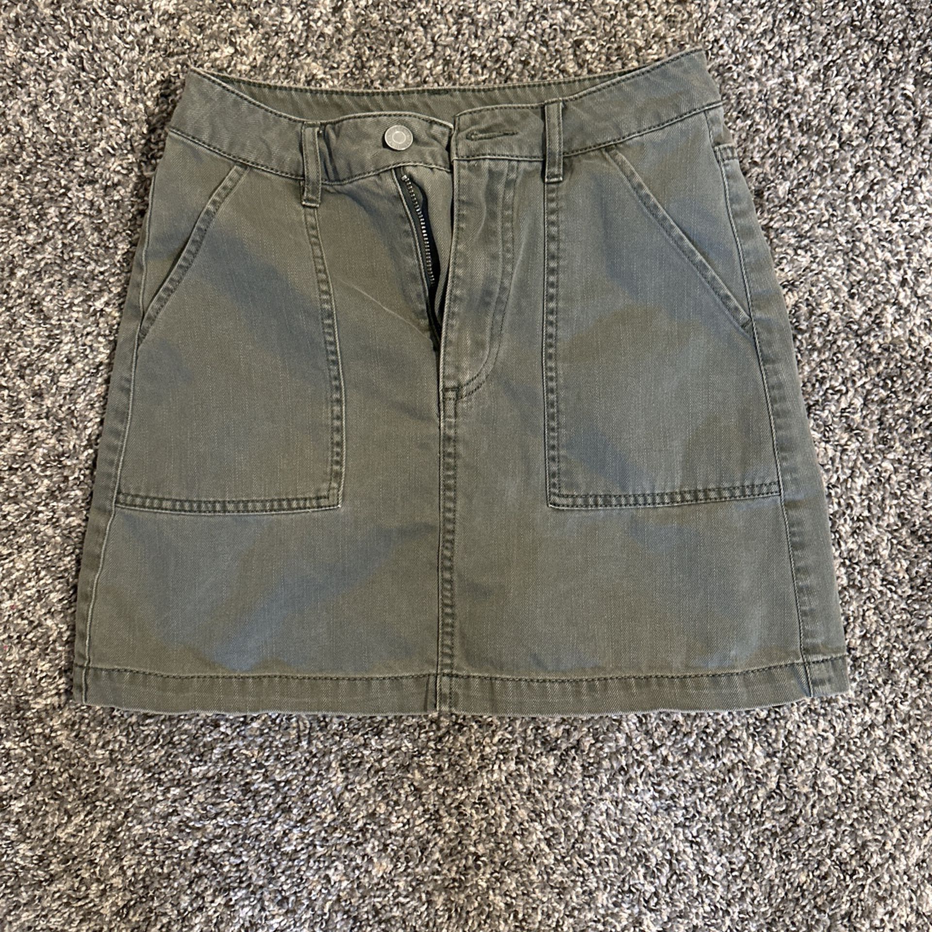 H&M Jean Skirt Olive Green - Size 2 (XS)