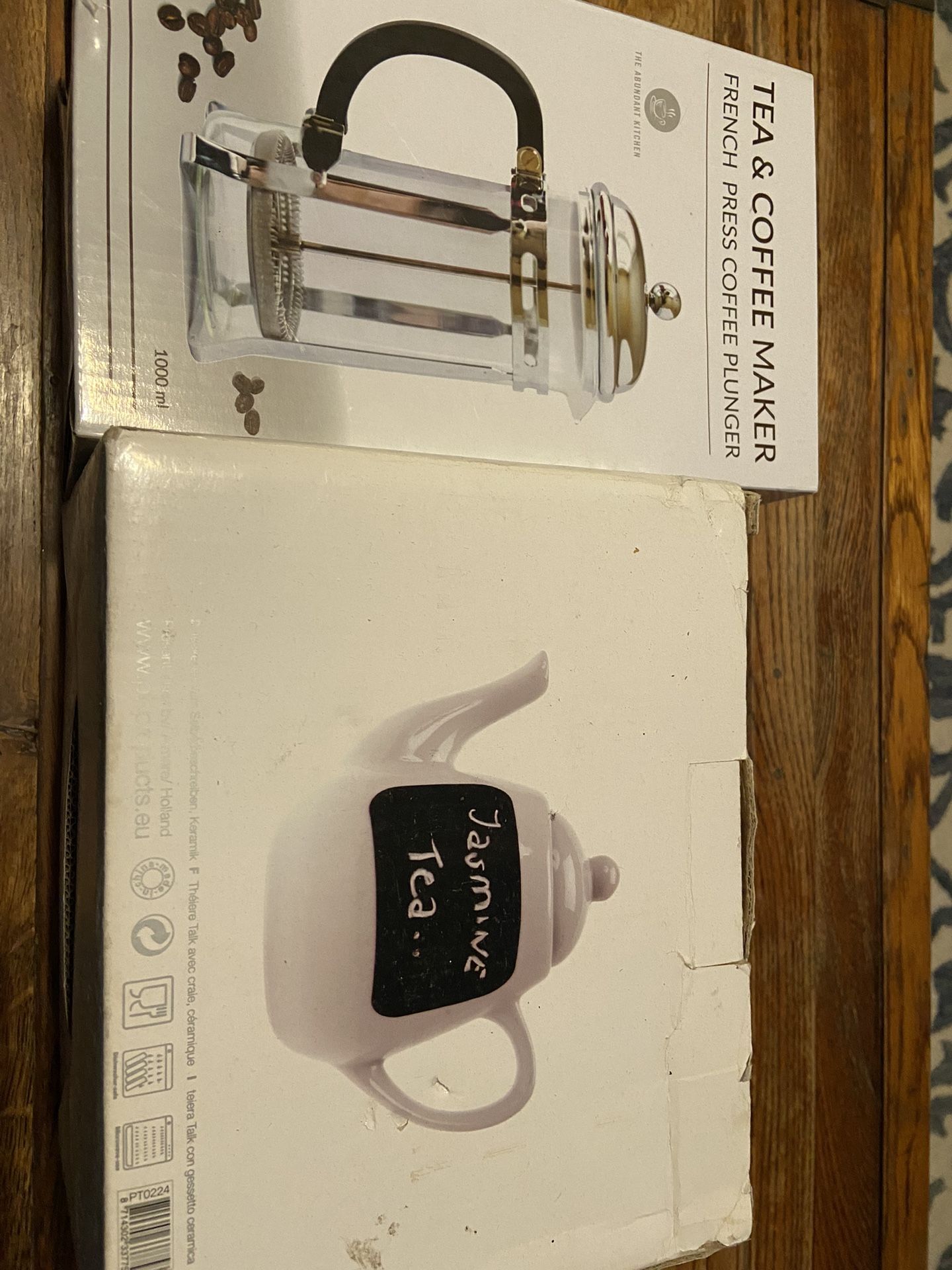 New open box tea coffee maker French press plunger tea pot chalk ceramic kitchen supplies 