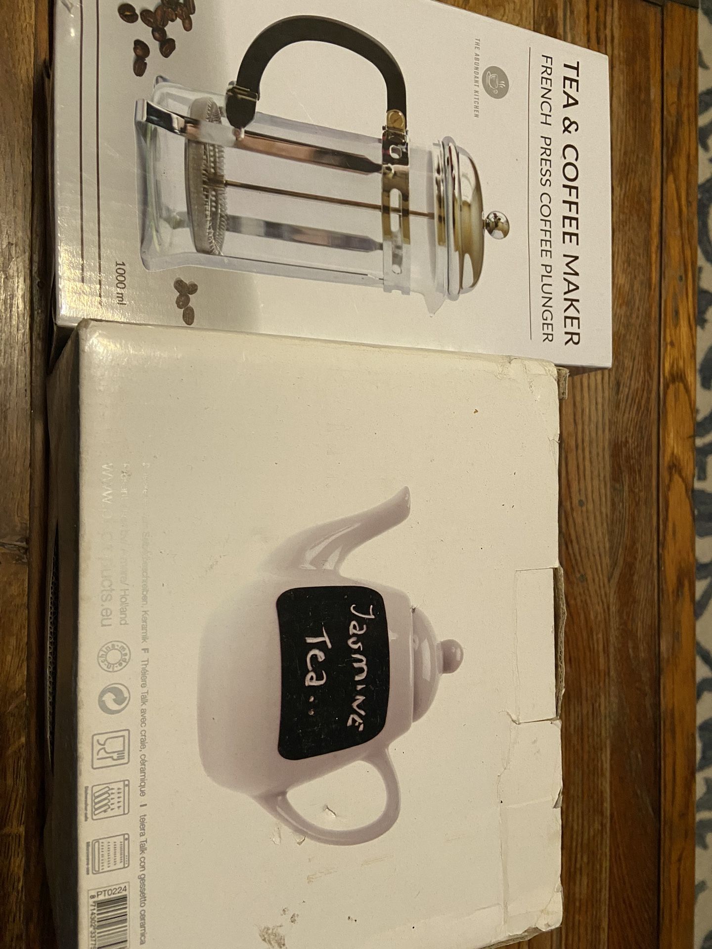 New open box tea coffee maker French press plunger tea pot chalk ceramic kitchen supplies