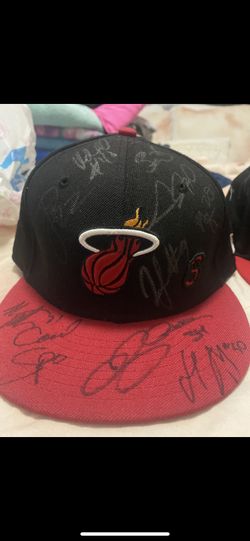 2013-2014 miami heat hat signed