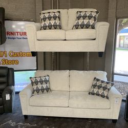 Cream Beige Sofa Couch Set