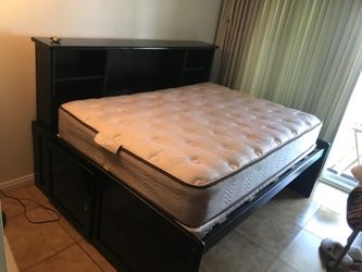 Full-size captains bed storage bed
