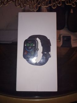 A black smart watch