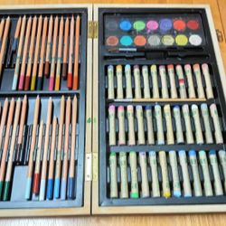 Oil Pastels and Color Pencils In Nice Wooden Case