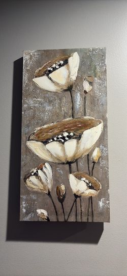 Neutral Floral Canvas Painting set of 2