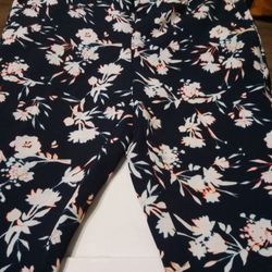 BANANA REPUBLIC AVERY SLACKS IN FLORAL PINEAPPLE TROPICAL 