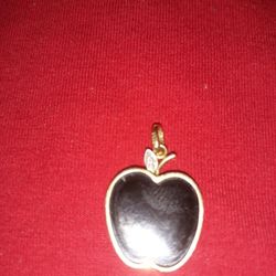 925 Silver Real Diamond Apple Charm