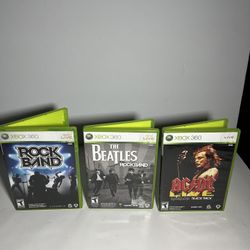 3 Rockband Xbox 360 Games Bundle