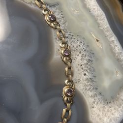 10 K Gold Filled Amethyst Stone Bracelet 