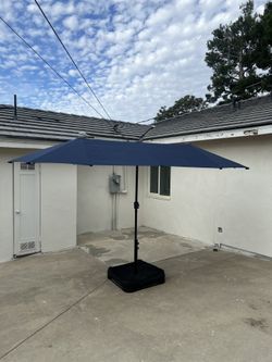 13 ft Rectangle Patio Umbrella with Crank, Outdoor Market Umbrella