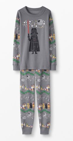 Hanna Andersson 75 12-18m Star Wars Carolers Darth Vader organic cotton long John pajamas NWT