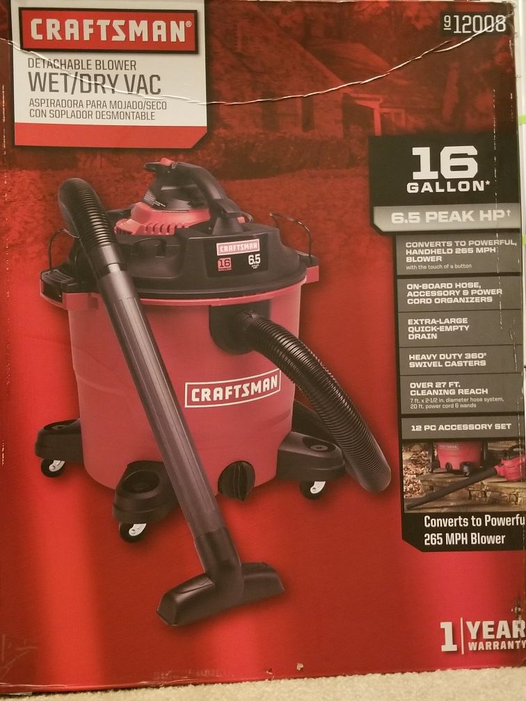 Craftsman 16 gal. 6.5 HP Wet/Dry Vac Set with Detachable Blower