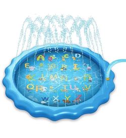 68" Water Splash Sprinkler Pad Baby Pool Outdoor Water Play Mat for 2-12 Years