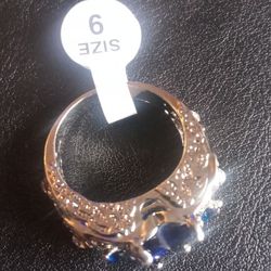 Blue Sapphire 925 Heart Ring 