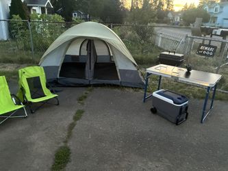Complete Camping Package – Wenzel Tent, Weber Grill, Coleman Cooler, Chairs & Mountain Summit Table – $325 OBO