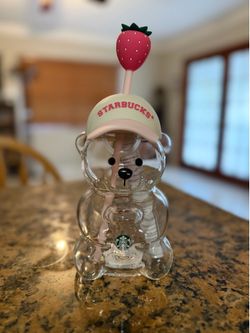 Authentic Starbucks Pink Bearista Glass Cup