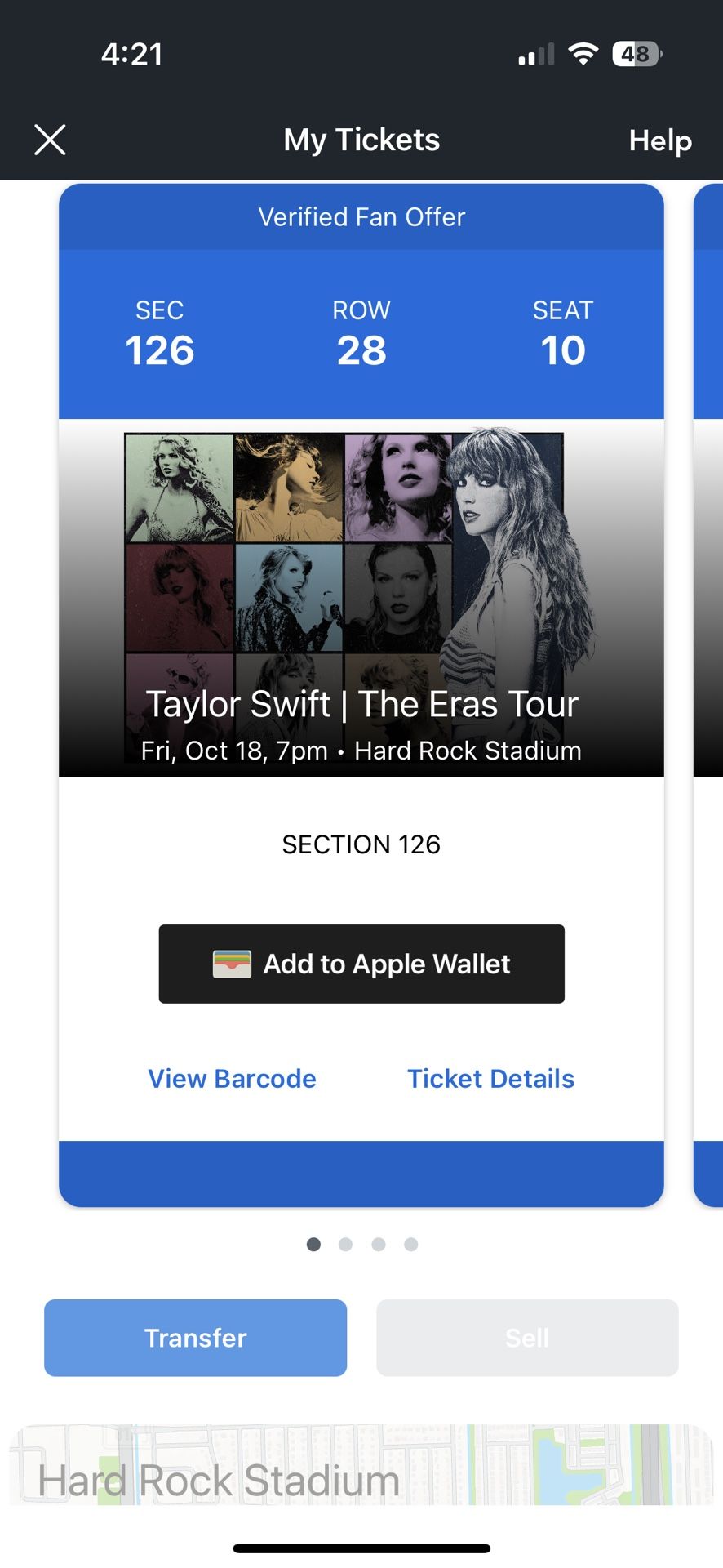 Eras Tour Miami October 18 Ticket