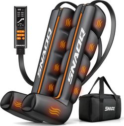 Brand New SNAOQ Air Compression Leg Massager with Heat – Full Leg & Foot Recovery Boots