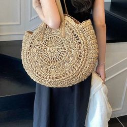 Women Straw Crossbody Bag - Khaki Color. One Time Used-Perfect Condition.