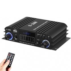 4 CH Bluetooth 5.0 Home Audio Amplifier, RMS 45Wx4, Max 600W HiFi Stereo Power Amplifier USB, SD, FM Class D Speaker Amp for Home Theater Karaoke, wit