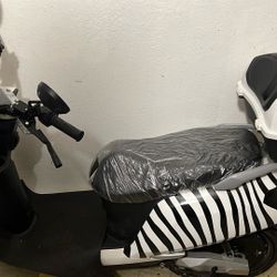 Zebra Moped Black And White