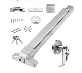 VEVOR Door Push Bar Panic Exit Device, 31” Stainless Steel Commercial Emergency Exit Door Push Bar with Exterior Lever and 3 Keys, Emergency Exit Door