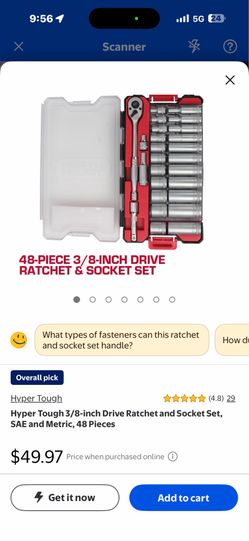 48 pc hyper tough socket and ratchet set