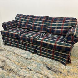 Plaid Hickory Springs Queen Sleeper Sofa Couch