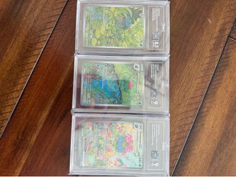 Bulbasaur 151#166/165 Tag 8.5 and Ivysaur  Illustration Rare 151 Tag 9 and 151 Venusaur EX Full Art Tag 9