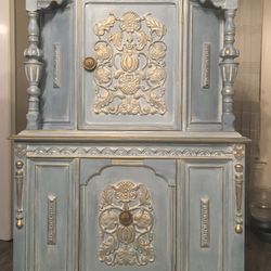 Vintage English Court Cupboard 