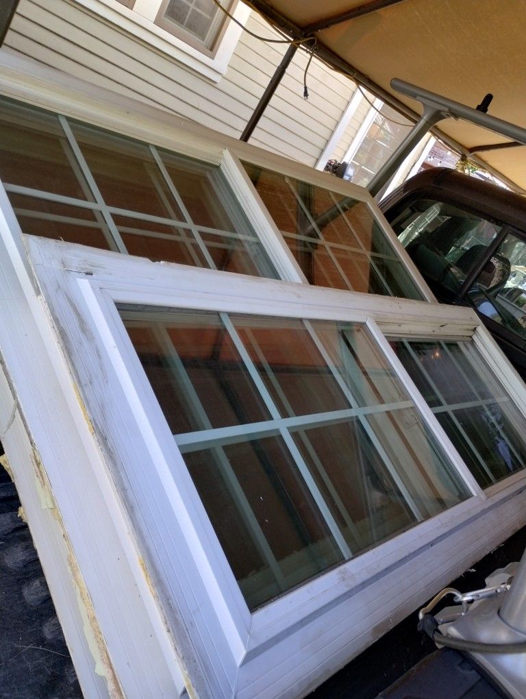 Used Vinyl Double Pane Retrofit Windows With Grids $100 For All
