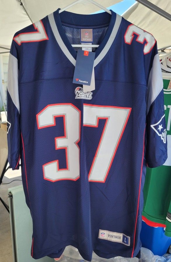 Fanatics Vintage New England Patriots Blue Color #37 Rodney Harrison, Size Large- New