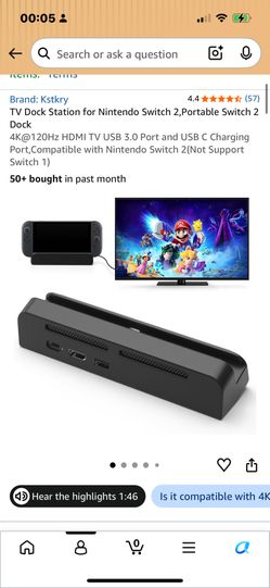 Kstkry TV Dock for Nintendo Switch 2 – Brand New