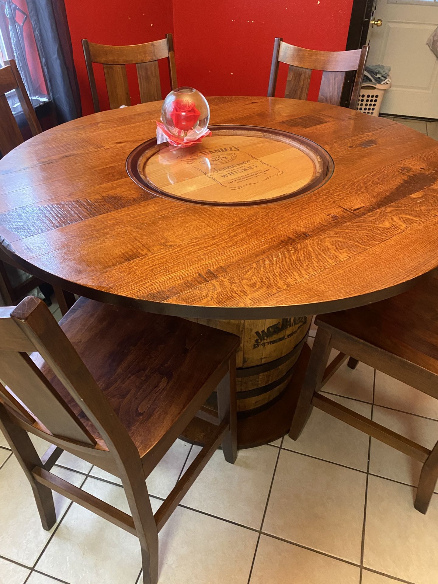 Jack Daniels Whisky Barrel   Table  If Interested Call (contact info removed)