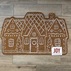 New Farmhouse Primitive Cottage Christmas Gingerbread Coir Outdoor Mat