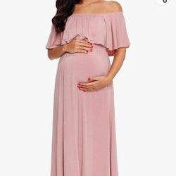 Off Shoulders Maternity Dress 