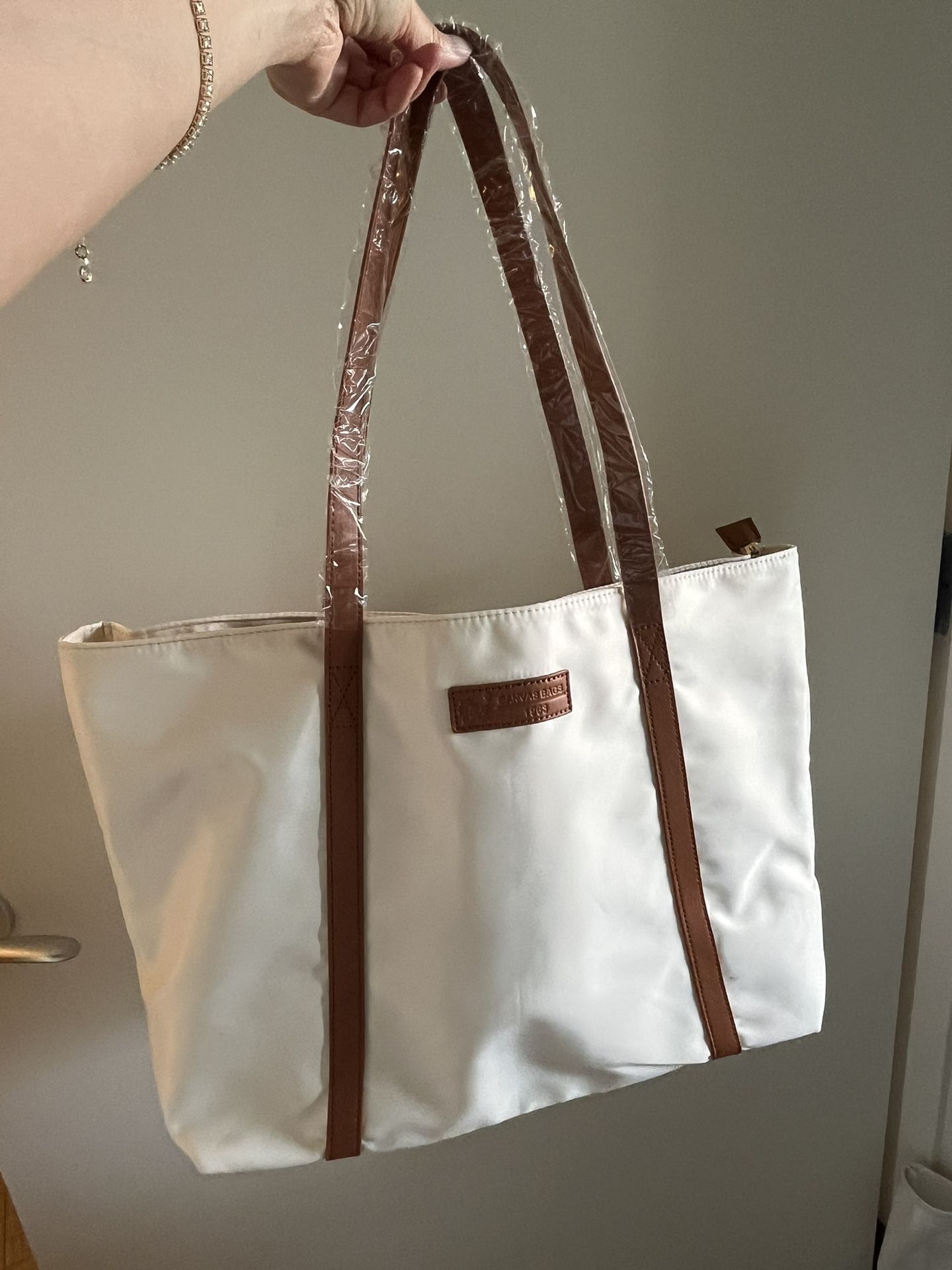 Brand New - Nylon Tote for Work/Travel Beige