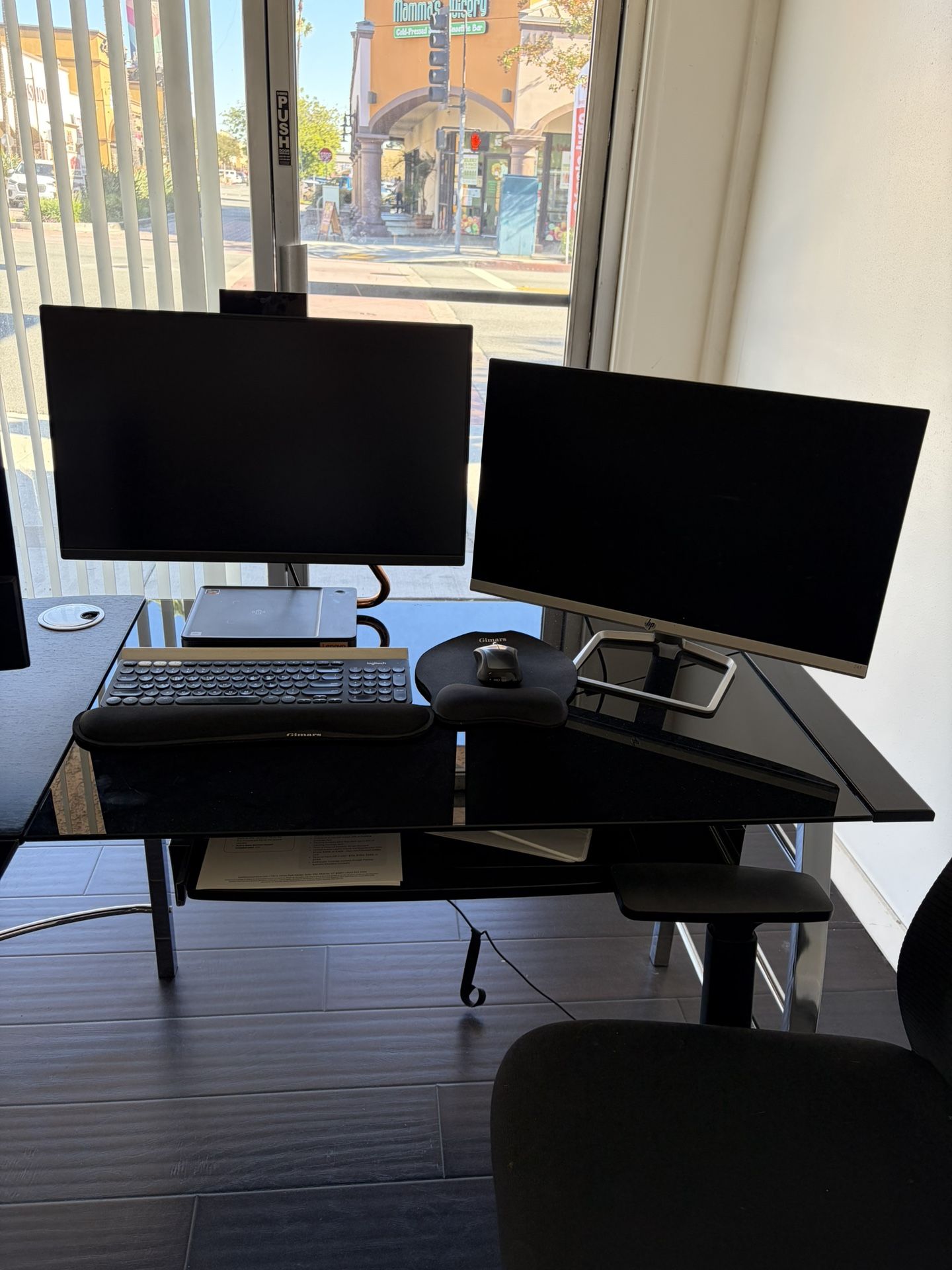 2 Full Complete Office Desk, Computers, Printers, Dual Screens and Chairs By