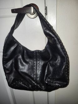 Michael Kors Black Studded Leather Hobo Bag