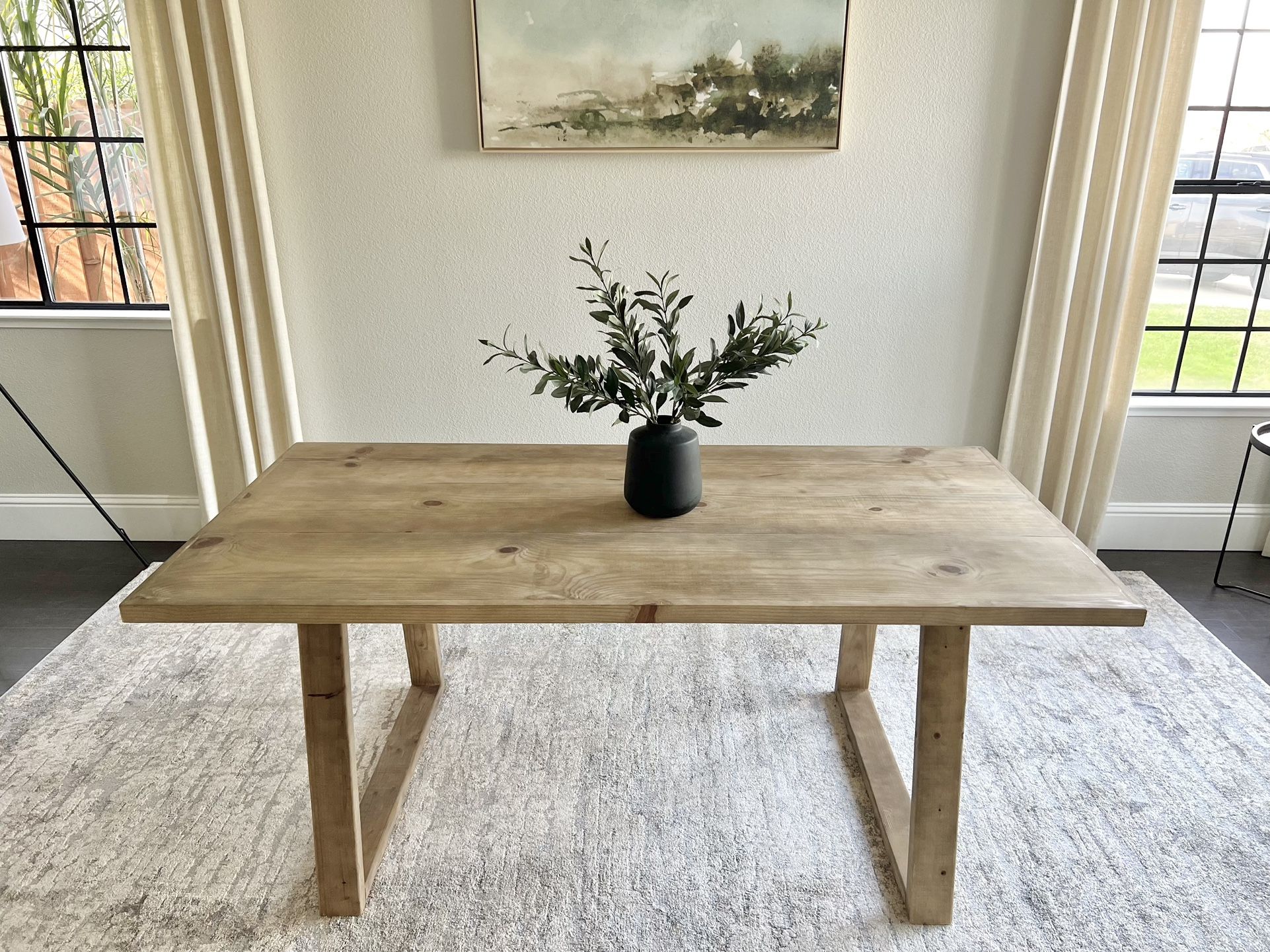 6FT X 3FT Solid Wood Modern Rustic Farmhouse Dining Table 