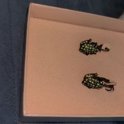 Kirk Folly Crystal Mini Frog Lever Back Earrings