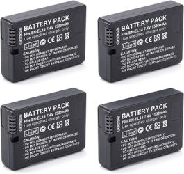 4-Pack Nikon EN-EL14 / EN-EL14a Camera Batteries + Dual Charger