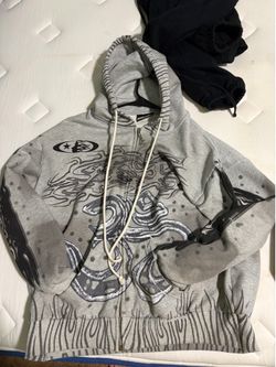 hellstar hoodie gray size medium
