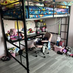 LOFT BED WITH DESK UNDER FOR SALE