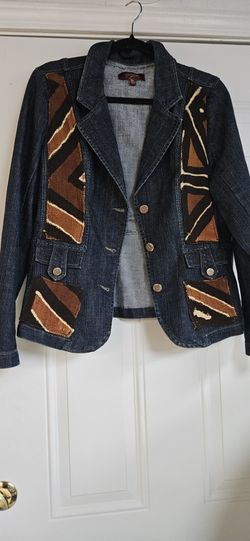 Mudcloth Denim Jacket Sz xl